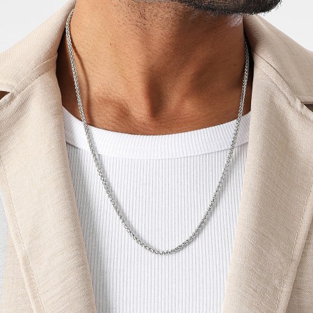 LBO - Colar em malha de palma prateada