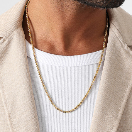 LBO - Colar em malha de palmeira dourada