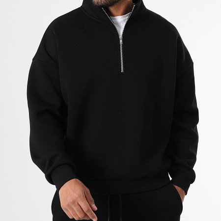 LBO - Ensemble Sweat Col Montant Zippé Et Pantalon Jogging 3791 Noir