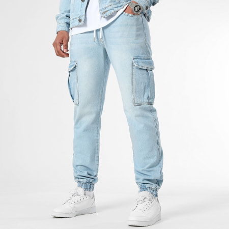 LBO - Ensemble Veste Jean Et Jean Cargo Fit 3797 Bleu Wash