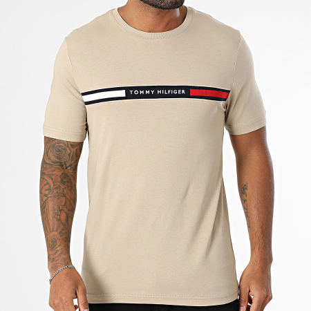 Tommy Hilfiger - Tee Shirt Chest Insert 6498 Beige