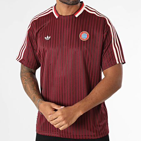 Adidas Originals - Tee Shirt A Bandes FC Bayern JF0595 Bordeaux