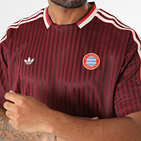 Adidas Originals - Tee Shirt A Bandes FC Bayern JF0595 Bordeaux