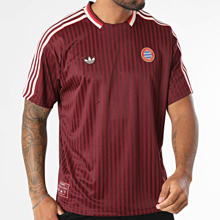 Adidas Originals - Tee Shirt A Bandes FC Bayern JF0595 Bordeaux