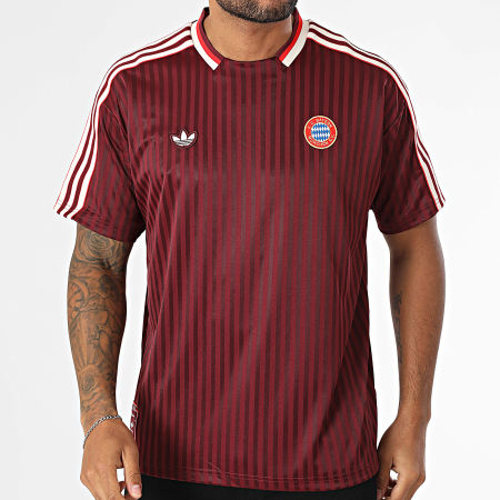 Adidas Originals - Tee Shirt A Bandes FC Bayern JF0595 Bordeaux