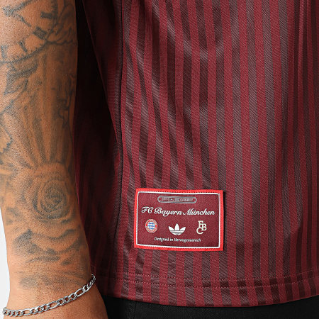 Adidas Originals - Tee Shirt A Bandes FC Bayern JF0595 Bordeaux