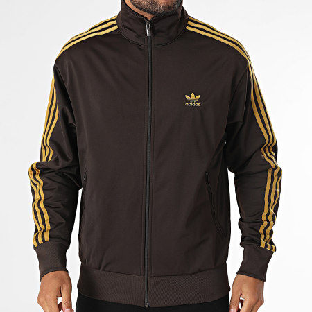 Adidas Originals - Veste Zippée A Bandes Firebird JZ4101 Marron Camel