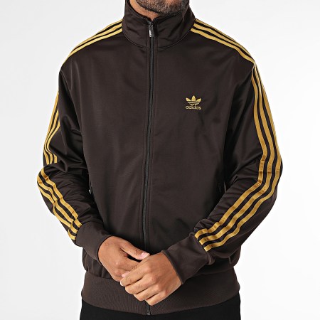 Adidas Originals - Veste Zippée A Bandes Firebird JZ4101 Marron Camel