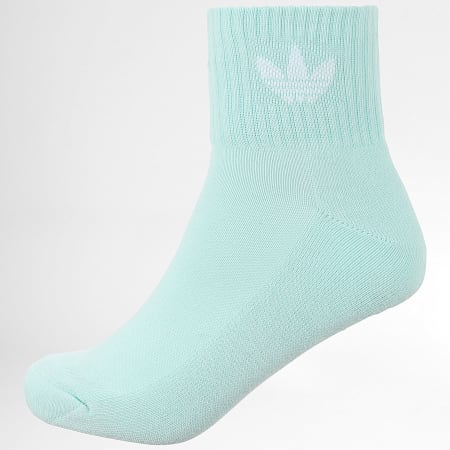 Adidas Originals - Lot De 3 Paires De Chaussettes 1/4 Socks JI9496 Bleu Turquoise Jaune Orange