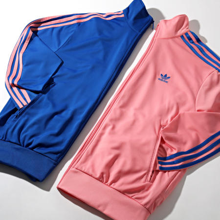 Adidas Originals - Veste Zippée A Bandes Firebird JZ4098 Rose Bleu Roi