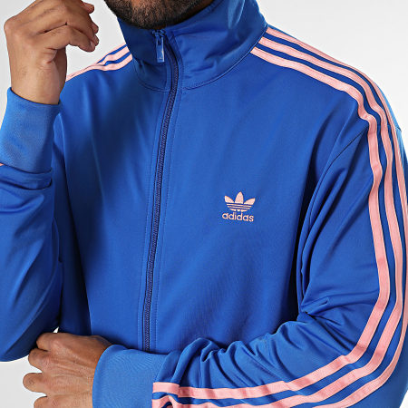 Adidas Originals - Veste Zippée A Bandes Firebird JZ4099 Bleu Roi Rose