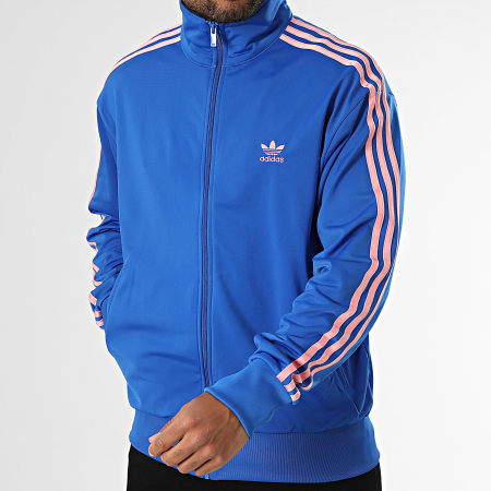 Adidas Originals - Veste Zippée A Bandes Firebird JZ4099 Bleu Roi Rose