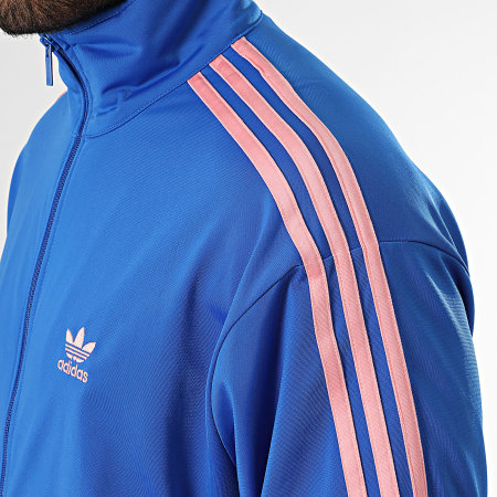 Adidas Originals - Veste Zippée A Bandes Firebird JZ4099 Bleu Roi Rose