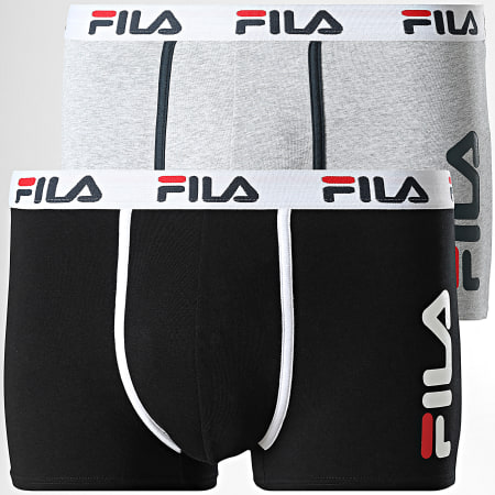 Fila - Lot De 2 Boxers FU5040 Noir Gris Chiné