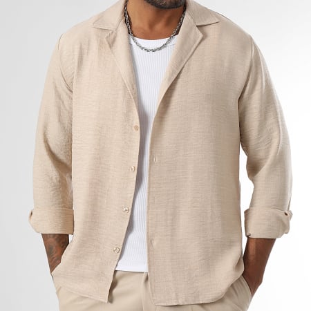 LBO - Camisa De Manga Larga Efecto Lino 1949 Beige