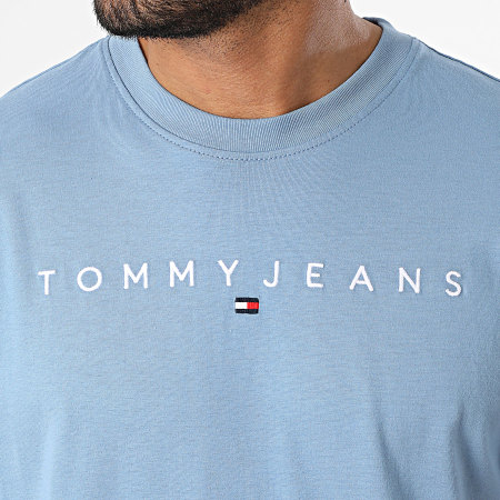 Tommy Jeans - Tee Shirt Linear Logo 0744 Bleu Clair