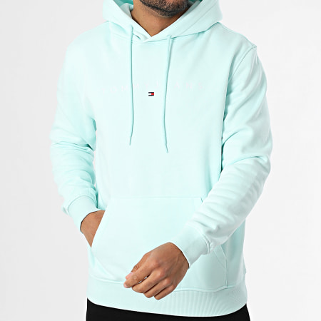 Tommy Jeans - Sweat Capuche Linear Logo 0746 Turquoise