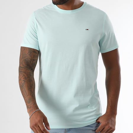 Tommy Jeans - Tee Shirt Tjm Xslim Jersey 4411 Turquoise Clair