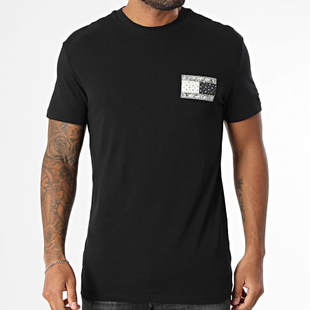 Tommy Jeans - Tee Shirt Regular Fit Paisley Flag 0774 Noir Bandana