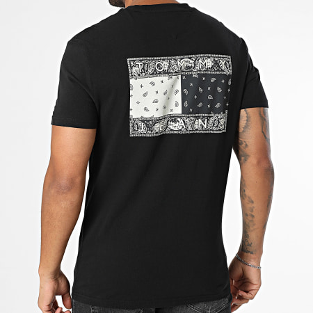 Tommy Jeans - Tee Shirt Regular Fit Paisley Flag 0774 Noir Bandana