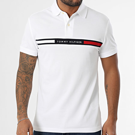 Tommy Hilfiger - Polo Manches Courtes Hilfiger Chest Insert 8130 Blanc