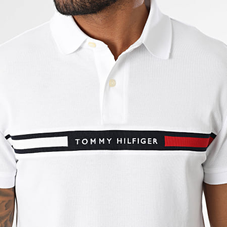 Tommy Hilfiger - Polo Manches Courtes Hilfiger Chest Insert 8130 Blanc