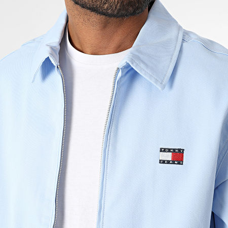 Tommy Jeans - Veste Zippée Reg Cotton 1377 Bleu Clair