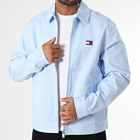 Tommy Jeans - Veste Zippée Reg Cotton 1377 Bleu Clair