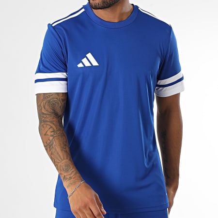 Adidas Sportswear - Ensemble Tee Shirt Et Short Jogging A Bandes SQUA25 Jersey JG5826 JH3405 Bleu Roi