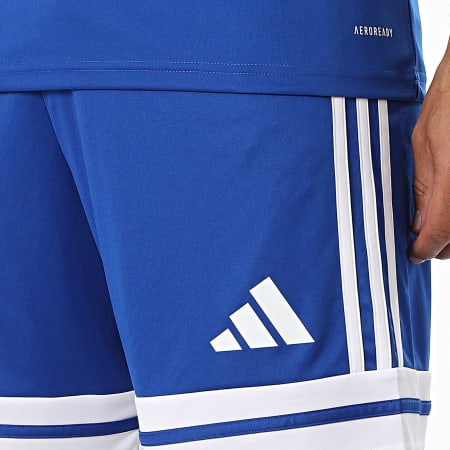 Adidas Sportswear - Ensemble Tee Shirt Et Short Jogging A Bandes SQUA25 Jersey JG5826 JH3405 Bleu Roi