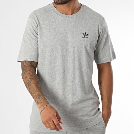 Adidas Originals - Ensemble Tee Shirt Et Short Jogging Trefoil Essential JC9988 IY8517 Gris Chiné