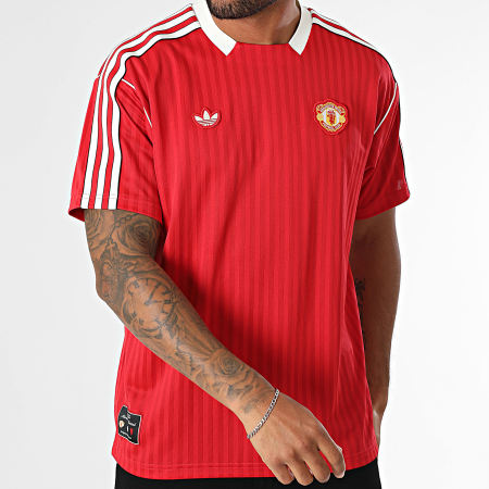 Adidas Originals - Tee Shirt A Bandes MUFC JF0386 Rouge Blanc