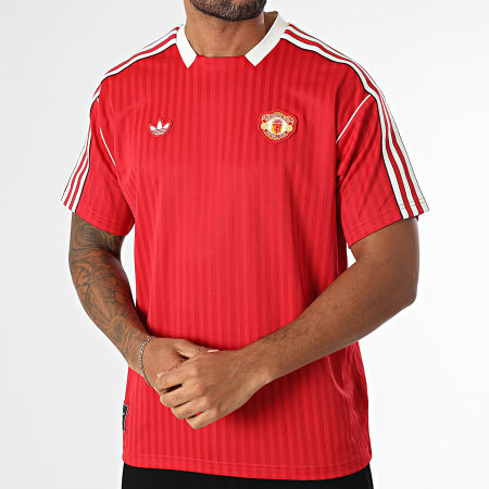 Adidas Originals - Tee Shirt A Bandes MUFC JF0386 Rouge Blanc