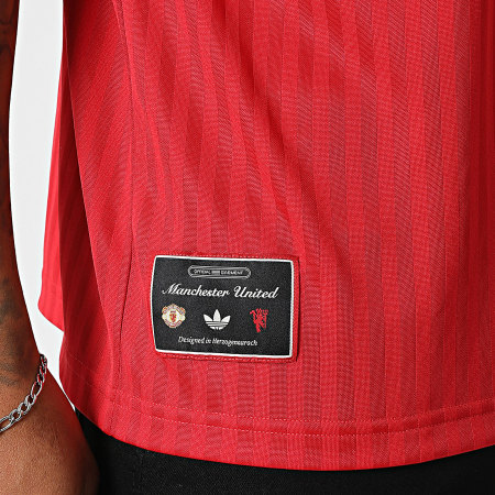 Adidas Originals - Tee Shirt A Bandes MUFC JF0386 Rouge Blanc
