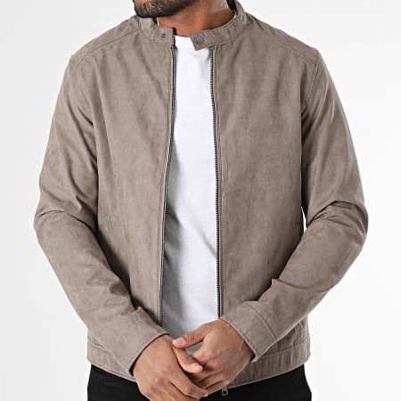 JJREBEL - Veste Biker Caleb Taupe