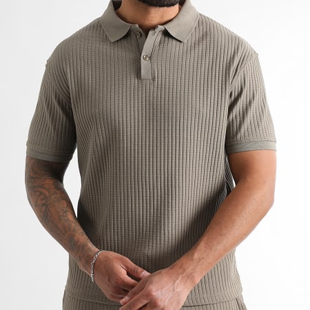 LBO - Polo Manches Courtes Texturé 3693 Marron