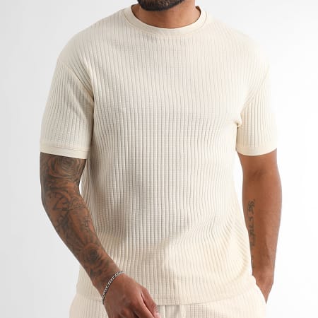 LBO - Tee Shirt Texturé 3803 Beige