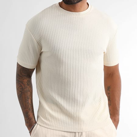 LBO - Tee Shirt Texturé 3803 Beige