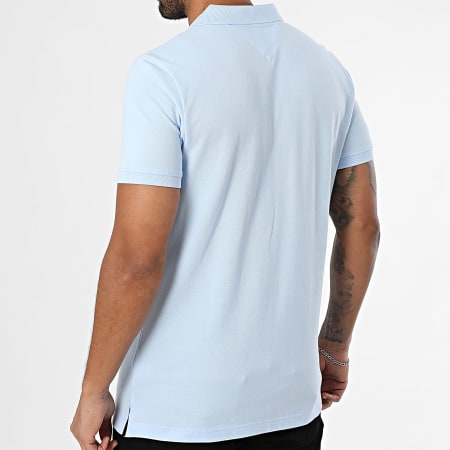 Tommy Jeans - Polo Manches Courtes Slim Placket 0676 Bleu Clair