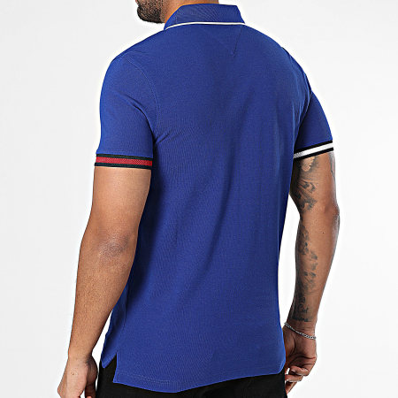 Tommy Hilfiger - Polo Manches Courtes Slim Flag Cuff 8458 Bleu Roi