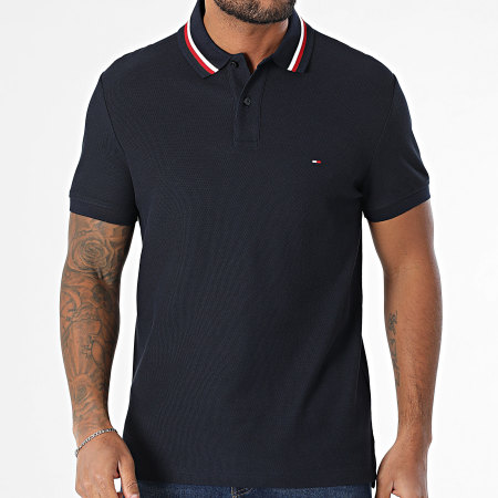 Tommy Hilfiger - Polo Manches Courtes Collar 8484 Bleu Marine