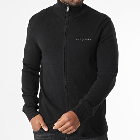 Tommy Jeans - Cardigan Zippé Slim Linear 1301 Noir