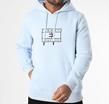 Tommy Hilfiger - Sweat Capuche Graphic 9810 Bleu Clair