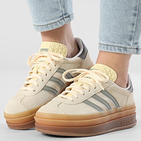 Adidas Originals - Baskets Femme Gazelle Bold W JI2696 Warm Vanilla Silver Pebble Earth Strata