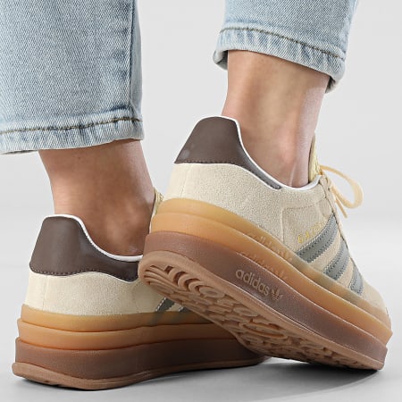 Adidas Originals - Baskets Femme Gazelle Bold W JI2696 Warm Vanilla Silver Pebble Earth Strata