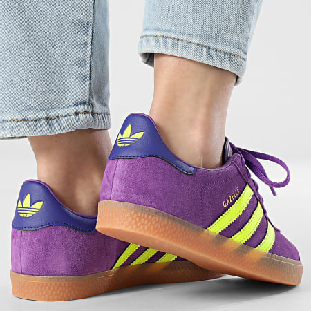 Adidas Originals - Baskets Femme Gazelle J JP7126 Active Purple Solar Yellow Collegiate Purple