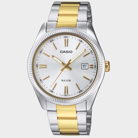 Casio - Montre Collection MTP-1302PSG-7AVEF Argenté Doré Blanc