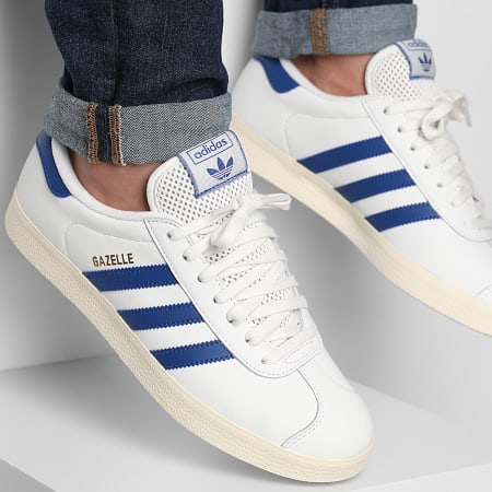 Adidas Originals - Gazelle JH5398 Core White Royal Blue Cream White Sneakers