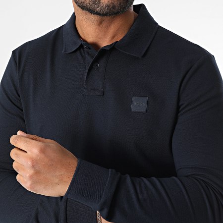 BOSS - Polo Manches Longues Passerby 50507704 Bleu Marine