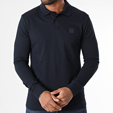 BOSS - Polo Manches Longues Passerby 50507704 Bleu Marine